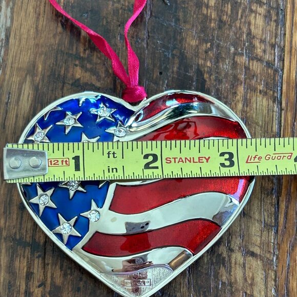 Vintage Lenox Heart of AAmerican Flag Heart Ornament - Picture 7 of 8